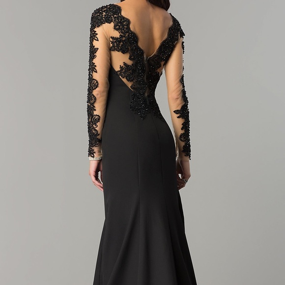 Prom Dress With Sheer Sleeves 